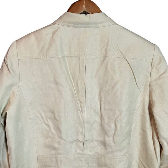 Talbots 100% silk beige button up shirt coat - Picture 7 of 12